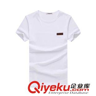 男裝專區(qū) 夏季男士休閑修身圓領(lǐng)全棉純色男式短袖T恤原始圖片3