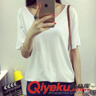 襯衫 T恤 實(shí)拍123#新款夏季純色寬松短袖T恤女棉圓領(lǐng)大碼休閑上衣潮原始圖片2