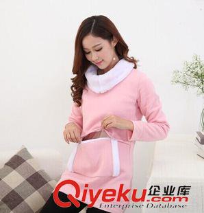 孕婦裝專區(qū) 實拍秋冬新款韓版外出哺乳裝 時尚孕婦上衣絨衫 寬松大碼裝原始圖片2