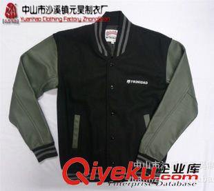 戶外運(yùn)動(dòng)服.球服 【工廠訂單定做】zp棒球服夾克 外貿(mào)出口呢料zp袖棒球服加工