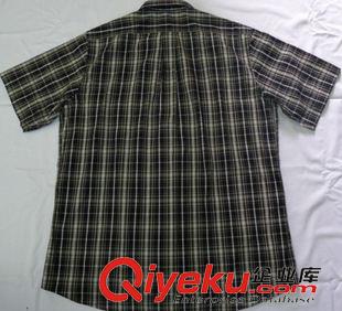 夏季工作服 中山外貿襯衫廠家直批外貿男款滌棉色織格子襯衫加工定做原始圖片2