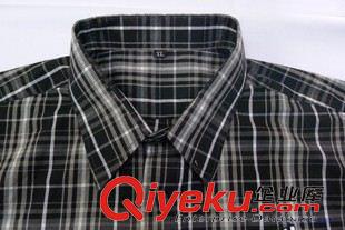 夏季工作服 中山外貿襯衫廠家直批外貿男款滌棉色織格子襯衫加工定做原始圖片3