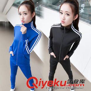 秋冬套裝 歐洲站2015春秋時尚運(yùn)動套裝學(xué)生運(yùn)動服休閑女修身兩件套衛(wèi)衣 潮原始圖片2