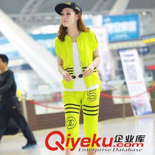 夏裝休閑套裝 2014夏裝新款三件套休閑套裝女 時(shí)尚韓版運(yùn)動(dòng)套裝女款原始圖片2