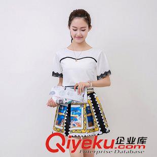 夏裝休閑套裝 2015夏季女裝韓版套裝短袖兩件套印花半身裙修身連衣裙原始圖片2
