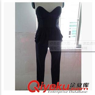 未分類 ebay 速賣通熱賣2015新款連體褲 藍(lán)色漏肩口袋抹胸性感連體褲批發(fā)原始圖片3