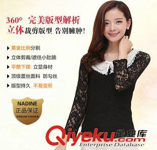 未分類 2014秋裝新款打底蕾絲衫 蝴蝶結領韓版修身長袖蕾絲打底衫原始圖片2