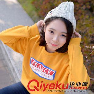 2015年8月新款 新款衛(wèi)衣女裝學生閨蜜裝 學生長袖寬松大碼上衣加絨衛(wèi)衣原始圖片3