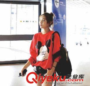T 恤.打底衫 時尚新款韓國女裝可愛休閑卡通米奇頭寬松長袖秋季衛(wèi)衣原始圖片2