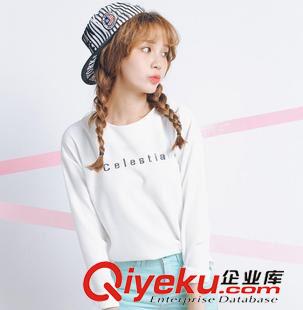 衛(wèi)衣絨衫.棒球服 2015秋裝韓國(guó)學(xué)院風(fēng)潮女寬松字母太空棉衛(wèi)衣韓版