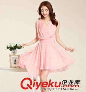 無袖連衣裙 2015新款歐美gd走秀款女裝時尚領(lǐng)口鑲鉆寬松無袖白色連衣裙