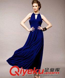 無袖連衣裙 2015歐洲站女裝新款性感簡約歐美dp露肩晚禮服連衣裙長裙原始圖片2