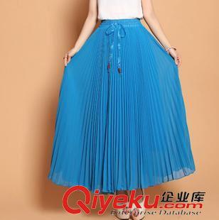 半身裙.短裙 沙灘度假半身裙春夏波西米亞8米百褶大擺半身長裙雪紡紗裙