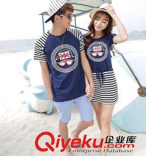 情侶裝.班服 2015夏裝新款情侶裝短袖韓版女裝大碼夏季連衣裙潮原始圖片2