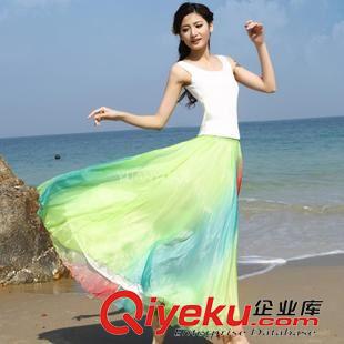 日韓精品外單 2015年新款波西米亞風(fēng)8米大擺仙女裙優(yōu)雅彩色多穿半身裙廠家熱銷原始圖片3