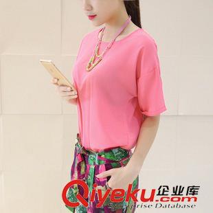 套裝 2015夏季新款名媛女裝兩件套真絲短袖棉麻印花九分褲休閑時(shí)尚套裝原始圖片3