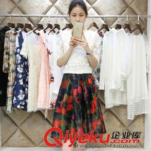 套裝 2015夏裝新款兩件套裝裙 蕾絲上衣+鏤空仙女半身裙 小香風套裝原始圖片2