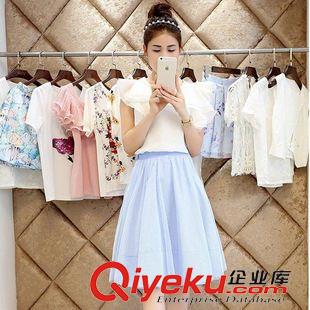 套裝 2015夏裝新款兩件套裝裙 蕾絲上衣+鏤空仙女半身裙 小香風套裝