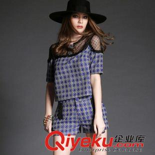 時(shí)尚歐美風(fēng) 歐洲站套裝 歐美新款女裝時(shí)尚休閑兩件套名媛小香風(fēng)短褲套裝