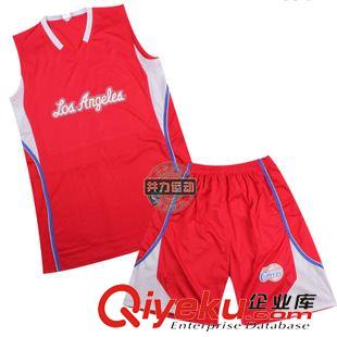 3.18 新款 夏季男士籃球服套裝 可定制籃球服球迷版 快船隊球衣籃球服批發(fā)