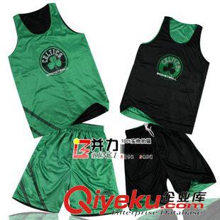 籃球服 凱爾特人綠黑籃球衣套裝 短袖短褲雙面籃球服套裝 定制印號(hào)籃球服原始圖片2