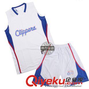 籃球服 夏季男士籃球服套裝 可定制籃球服球迷版 快船隊球衣籃球服批發(fā)原始圖片3