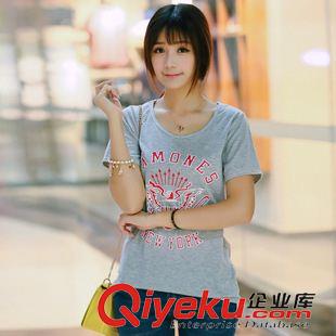 3月第四期 2015春夏款新款女裝短袖t恤韓版中長(zhǎng)款寬松大碼女士上衣修身體恤原始圖片3