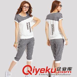 套裝 休閑運(yùn)動(dòng)套裝女 2015夏季女裝大碼寬松顯瘦休閑短袖套裝 大量現(xiàn)貨原始圖片3
