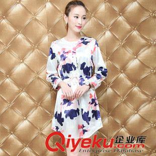 連衣裙 實拍大碼女裝2015秋裝 中長款胖mm修身顯瘦 刺繡雪紡連衣裙