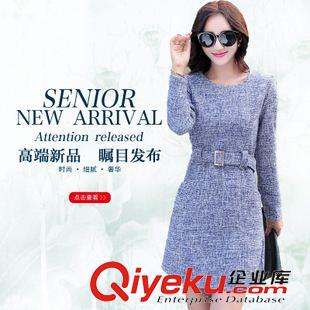 連衣裙 實拍2015秋季新款韓版中長款裙子 修身顯瘦長袖連衣裙原始圖片3
