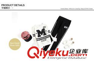 秋季第2波 2015秋季新品歐洲站兩件套裝印花套頭休閑衛(wèi)衣運(yùn)動服時(shí)尚運(yùn)動裝女原始圖片2