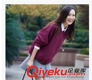 秋季第2波 明星同款時(shí)尚套裝2015韓版秋季顯瘦酒紅色上衣+短裙兩件套原始圖片2