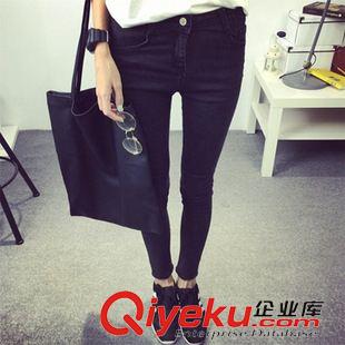 秋季第2波 女式牛仔褲2015秋季新款修身韓版彈力高腰小腳褲女士長褲廠家直銷原始圖片2