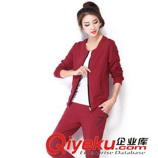 8月上旬精品 2015春秋裝新品女式休閑運動服韓版時尚衛(wèi)衣三件套運動裝微信代理