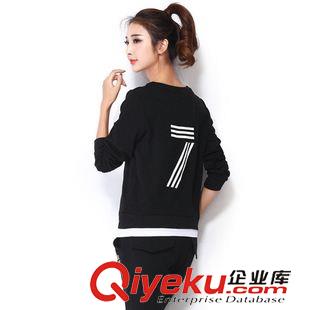 8月上旬精品 2015春秋裝新品女式休閑運動服韓版時尚衛(wèi)衣三件套運動裝微信代理