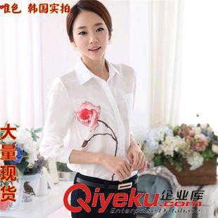 7月第二波 實拍2015秋季女裝新款修身經(jīng)典條紋休閑雪紡襯衣女長袖雪紡衫