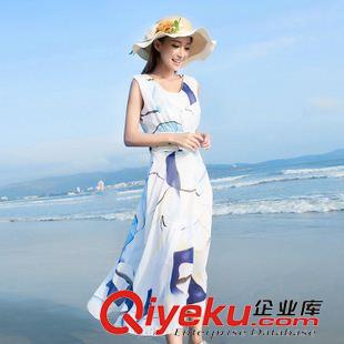 7月{dy}波 連衣裙雪紡2015夏裝新款韓版修身碎花 沙灘裙子代發(fā)實(shí)拍波西米亞