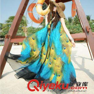 連衣裙 2015夏裝新款淑女風顯瘦條紋上衣大擺裙波西米亞雪紡連衣裙