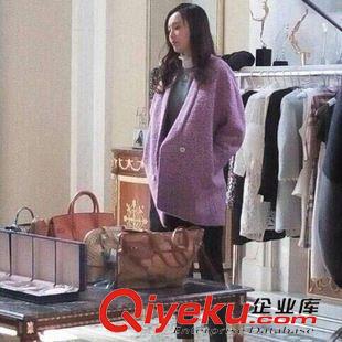 大衣 2015韓國代購秋冬新款大碼修身中長款韓版毛呢外套女呢大衣潮