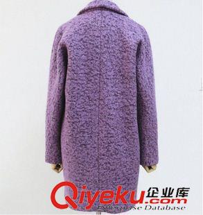 大衣 2015秋冬韓版新款克拉戀人唐嫣米朵同款紫色雜花繭形毛呢大衣外套原始圖片3