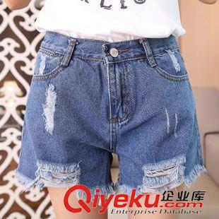牛仔短褲 實拍2014夏季新款韓版修身愛心口袋磨破牛仔短褲女褲熱褲