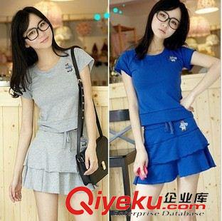 家居睡衣 新品韓版短袖女裝裙子時(shí)尚家居服休閑運(yùn)動(dòng)套裝  019原始圖片2