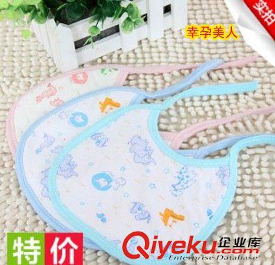 飾品， 箱包 類 實拍廠家直銷圍嘴 嬰幼兒圍兜 雙面口水巾  月牙全棉 防水 多色原始圖片2