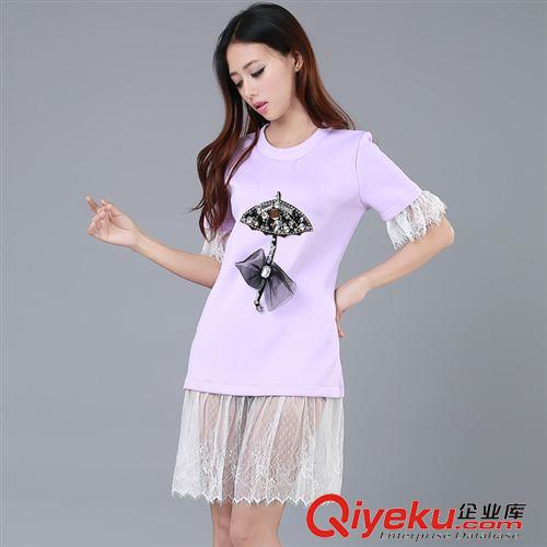 小背心，吊帶衫 實(shí)拍  時(shí)尚傘型裝飾 蕾絲裙擺短袖連衣裙6007原始圖片2