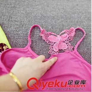 小背心，吊帶衫 836#韓版女裝春裝新款后背蝴蝶結設計時尚鉆領吊帶小背心原始圖片2
