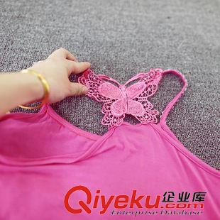 小背心，吊帶衫 836#韓版女裝春裝新款后背蝴蝶結設計時尚鉆領吊帶小背心原始圖片3