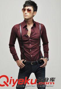 男式襯衫定做 供應(yīng)外貿(mào)批發(fā) 純色百搭  男士修身休閑長袖襯衫 男式襯衫 襯衣男原始圖片2