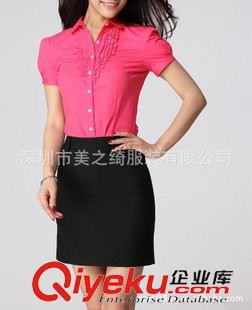 女式襯衫定制 供應(yīng)女式短袖修身韓版襯衣、女式襯衫、短袖襯衫、女式上裝原始圖片2