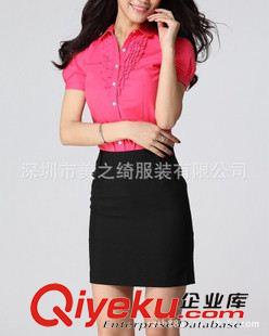 女式襯衫定制 供應(yīng)女式短袖修身韓版襯衣、女式襯衫、短袖襯衫、女式上裝原始圖片3