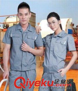 工作服 職業(yè)裝 春夏新款 男女短袖工作服 滌棉工程服 現(xiàn)貨批發(fā) 工裝可定做原始圖片2